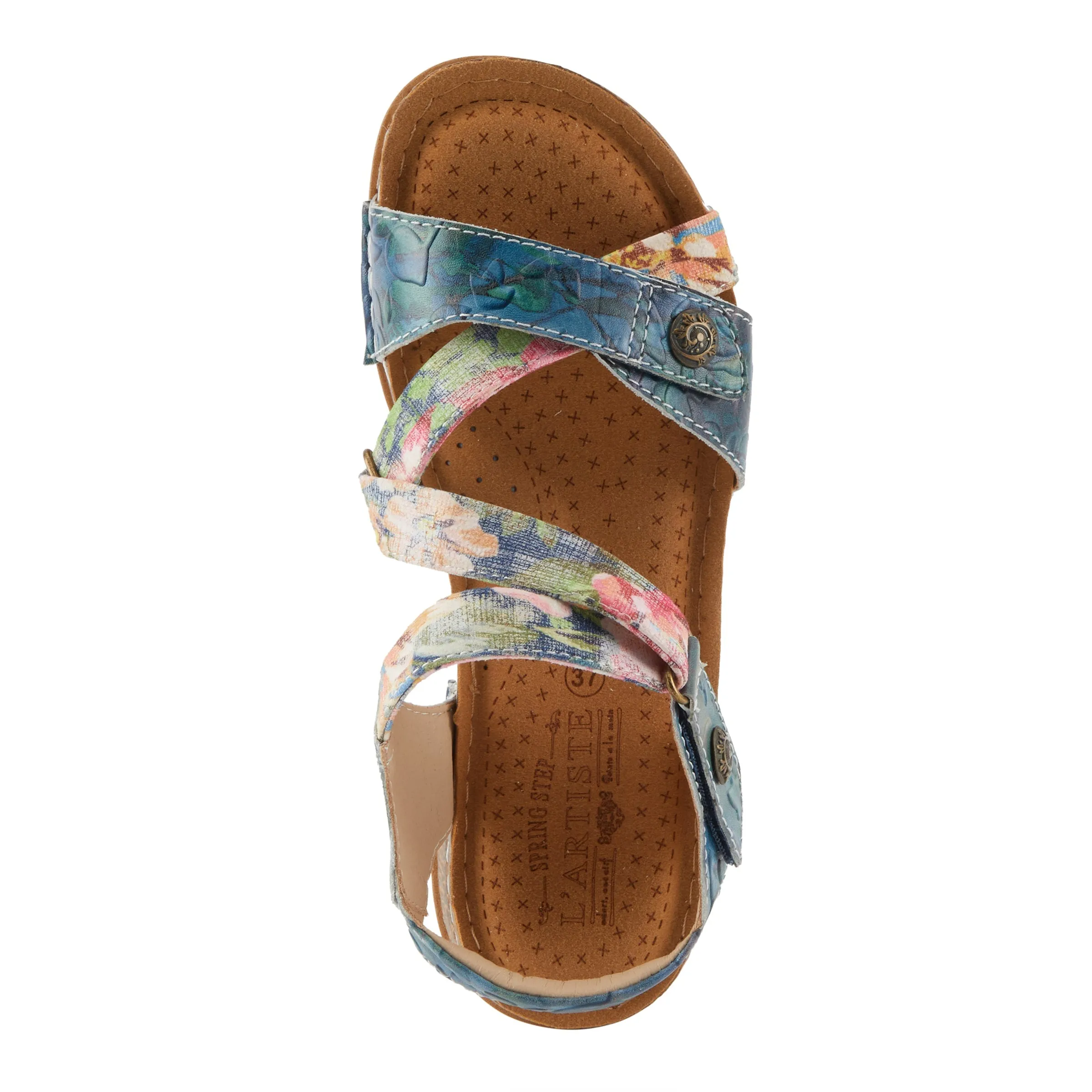 Spring Step Shoes L'Artiste Collette Women's Casual Floral Leather Sandals
