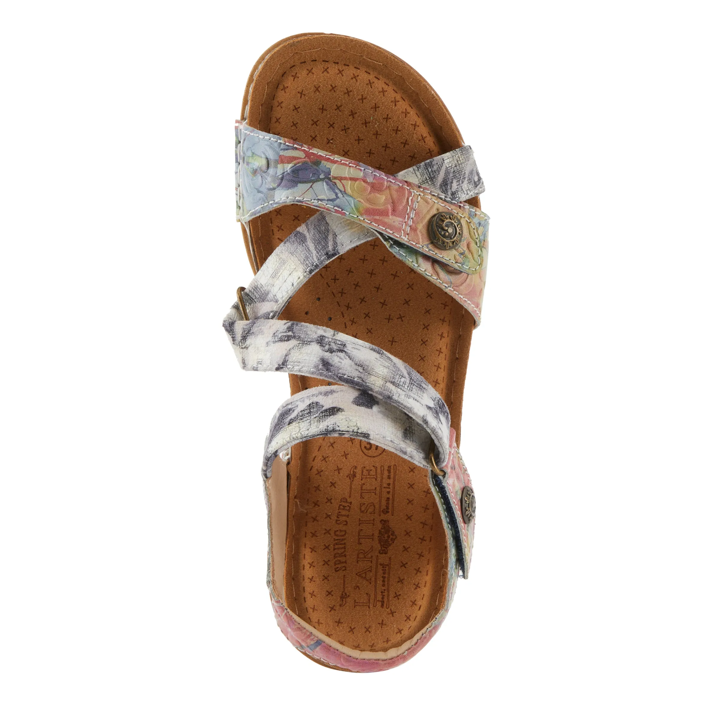 Spring Step Shoes L'Artiste Collette Women's Casual Floral Leather Sandals