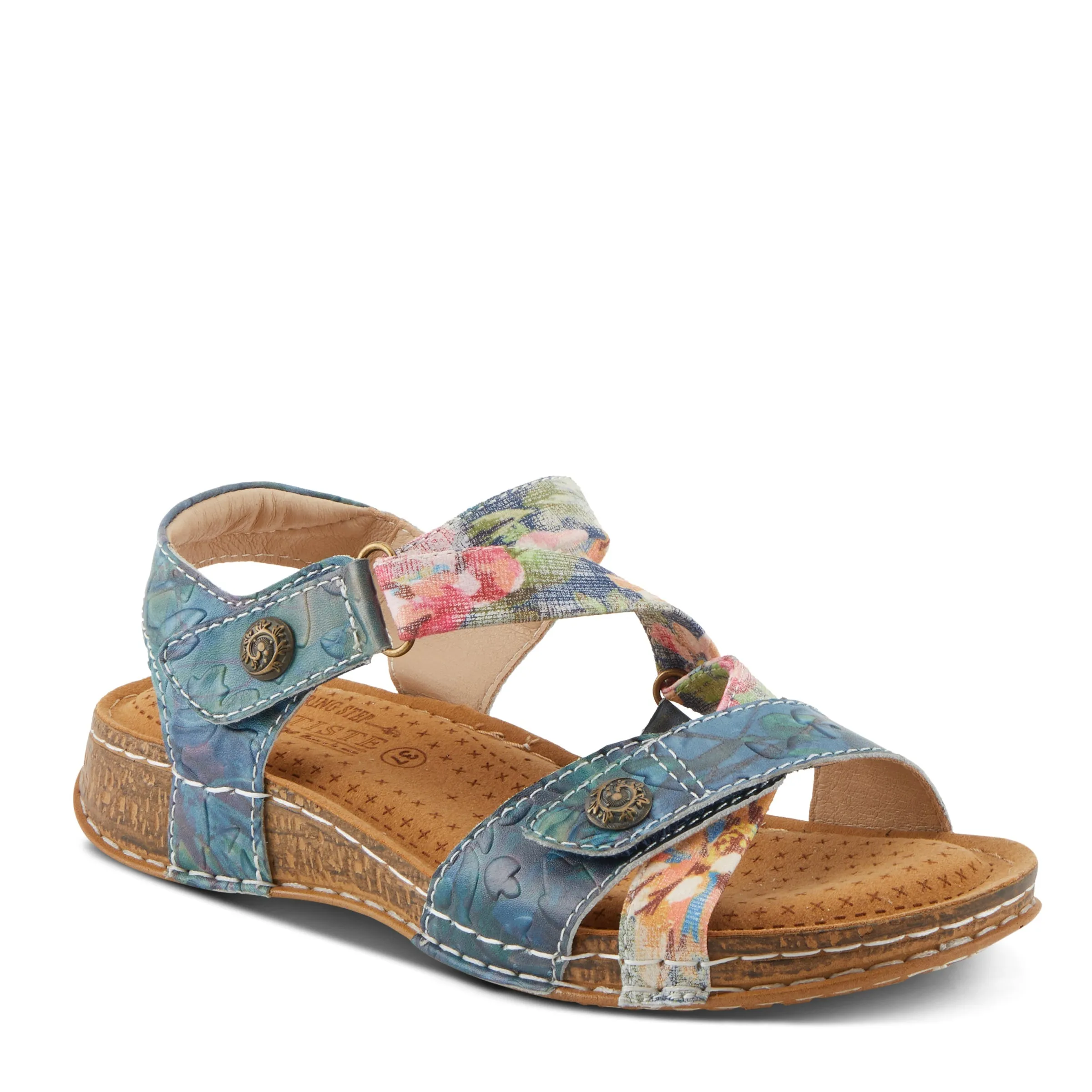 Spring Step Shoes L'Artiste Collette Women's Casual Floral Leather Sandals