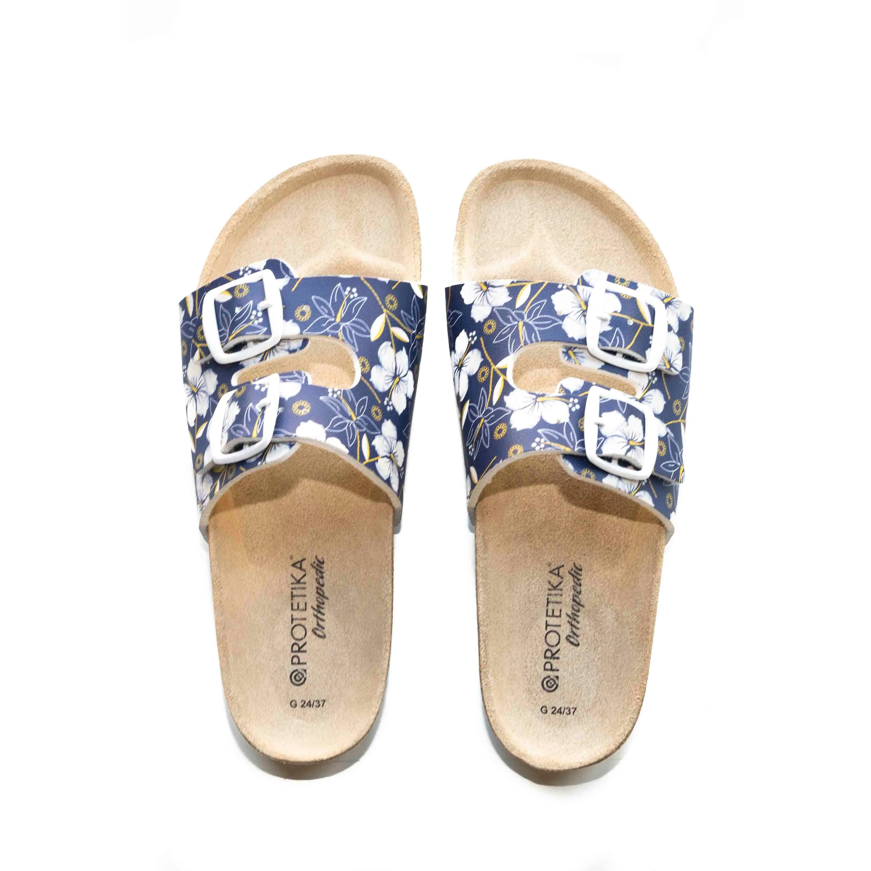 T92: colour 96 - white blue ladies orthotic sandals