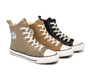 TARRAMARRA® Women Sheepskin Wool High Top Sneakers Viola