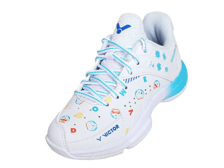 [VICTOR X DORAEMON] P-DRMJR A Bright White Junior Court Shoes