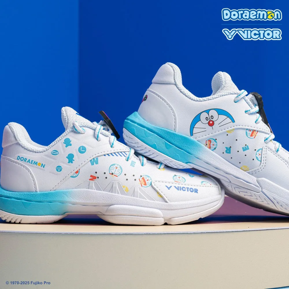 [VICTOR X DORAEMON] P-DRMJR A Bright White Junior Court Shoes