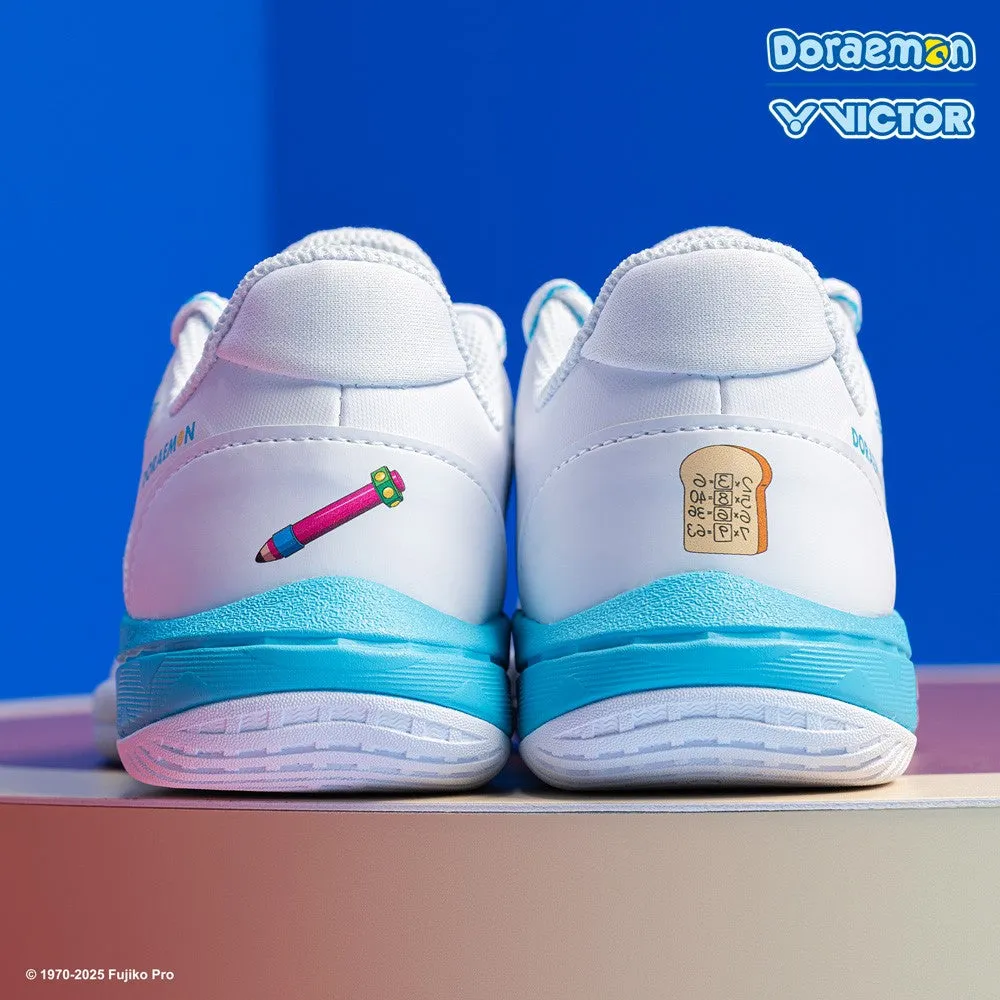 [VICTOR X DORAEMON] P-DRMJR A Bright White Junior Court Shoes