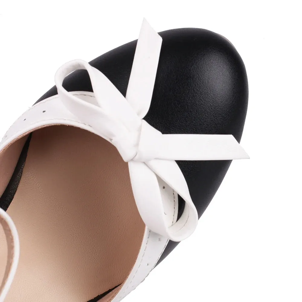 Vintage Chunky Heel Bow Pumps | Women