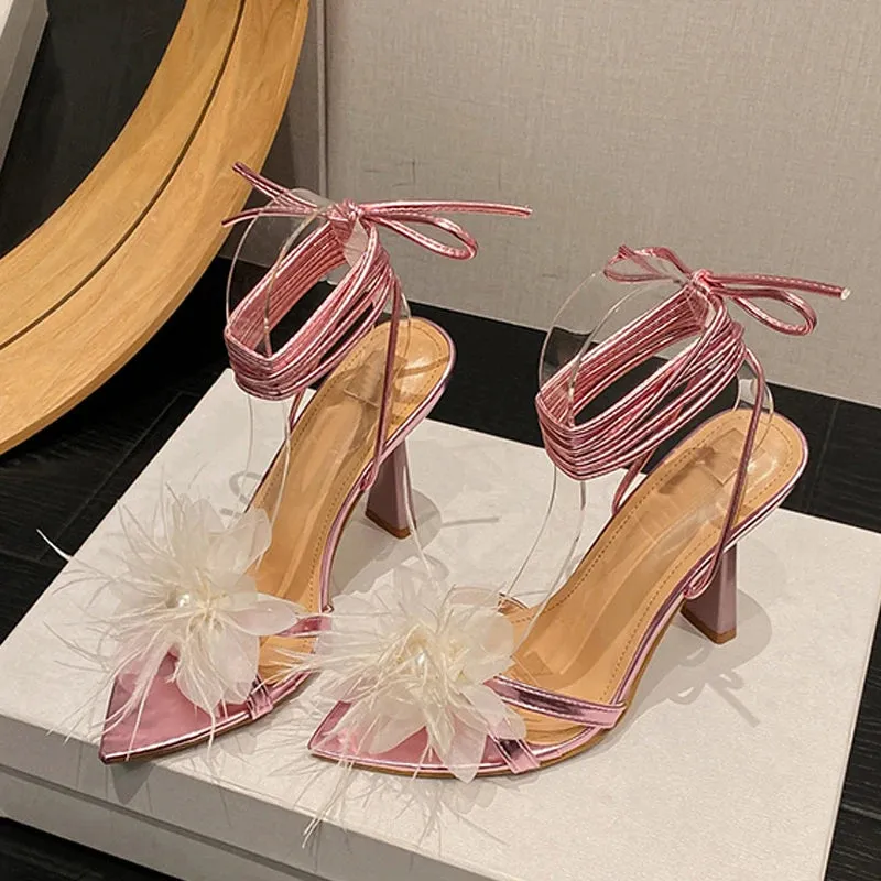 Women flower detail Ankle Strap Sandals