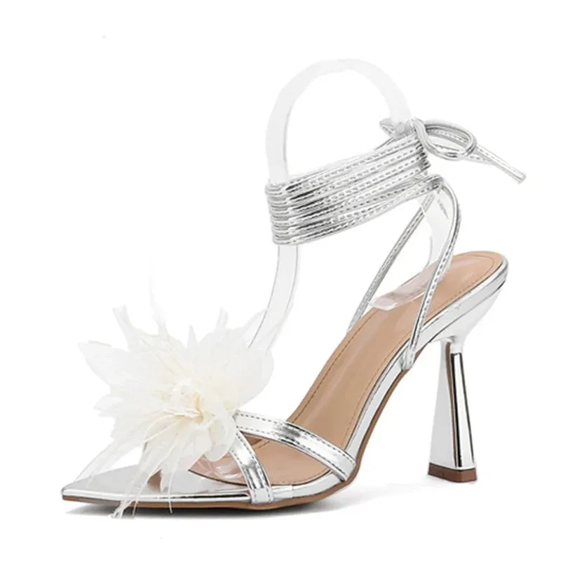 Women flower detail Ankle Strap Sandals