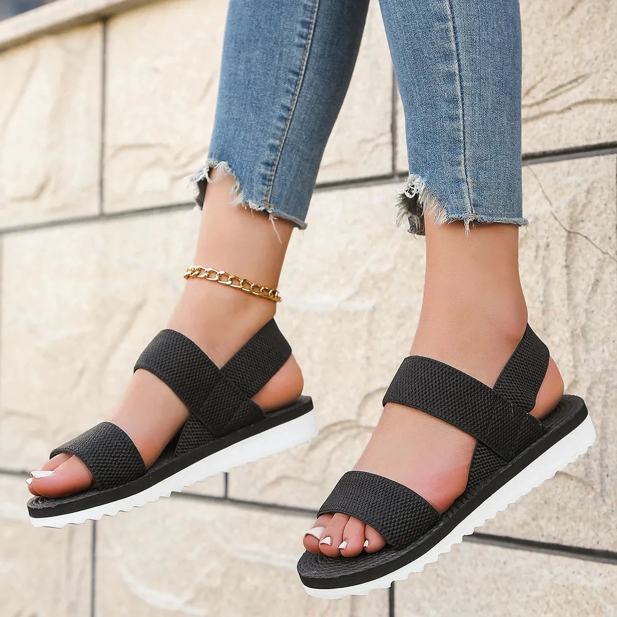 Women's Fashion Trend Anti-Slip Comfortable Flat Sandals
