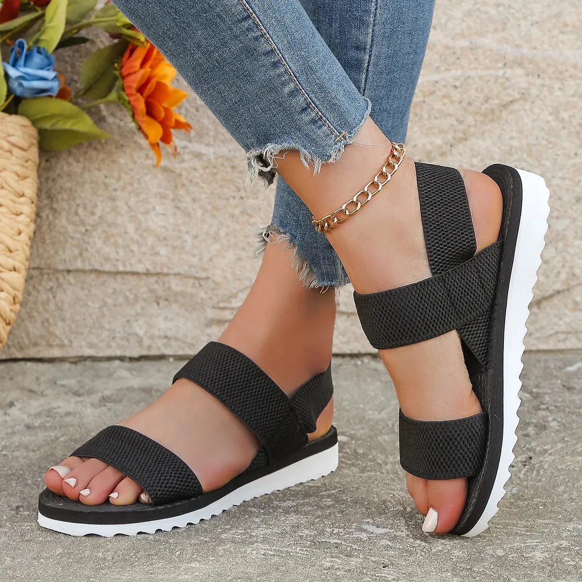 Women's Fashion Trend Anti-Slip Comfortable Flat Sandals