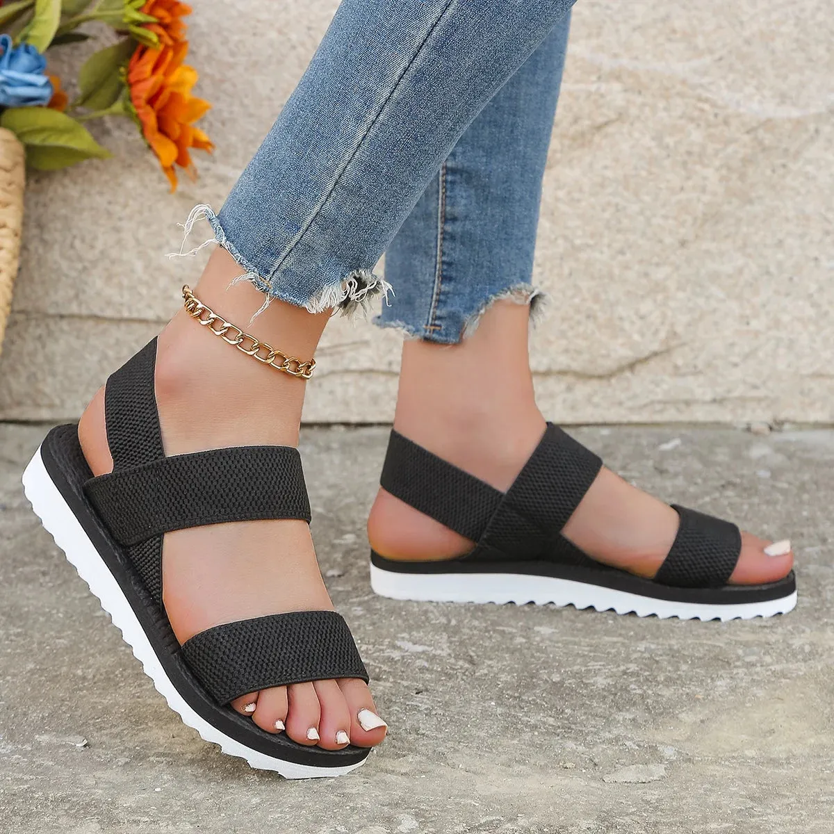 Women's Fashion Trend Anti-Slip Comfortable Flat Sandals