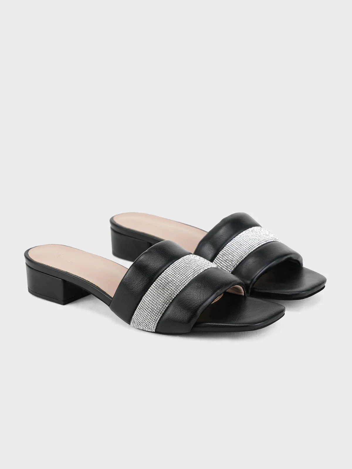 Womens "AGLET" Decorated Open Toe Slippers