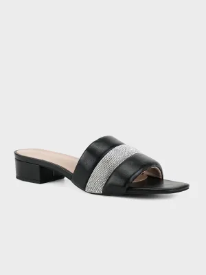 Womens "AGLET" Decorated Open Toe Slippers