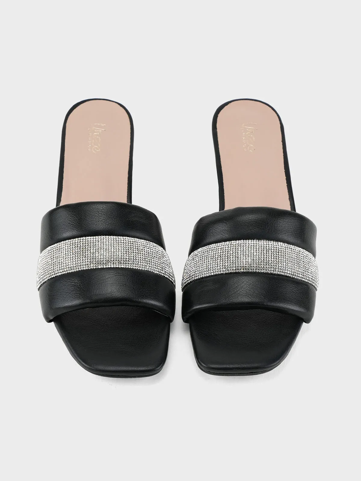 Womens "AGLET" Decorated Open Toe Slippers